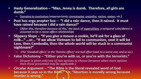 Philosophy Lecture Series, Video 4: Informal Logical Fallacies, Part 2