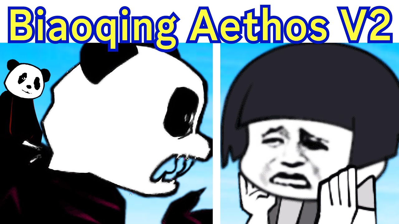 FNF BIAOQING AETHOS V2 (Congratulations V2 / Chinese Memes Aethos) Panda Head vs Mushroom Head
