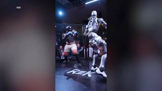 Human vs. robot MMA fight ends with influencer defeated by Terminator-style bot screenshot 2