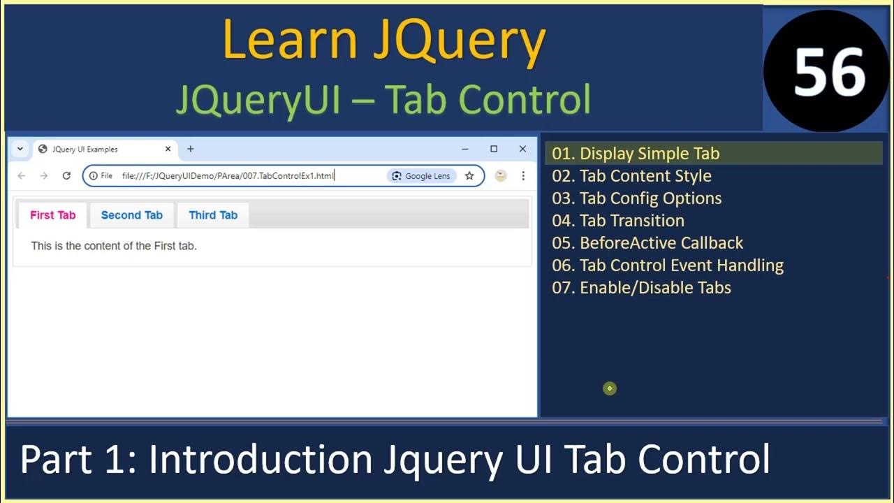 JQueryUI Tab | Part 1 - Display Simple JQuery Tab | JQuery Tutorials ...