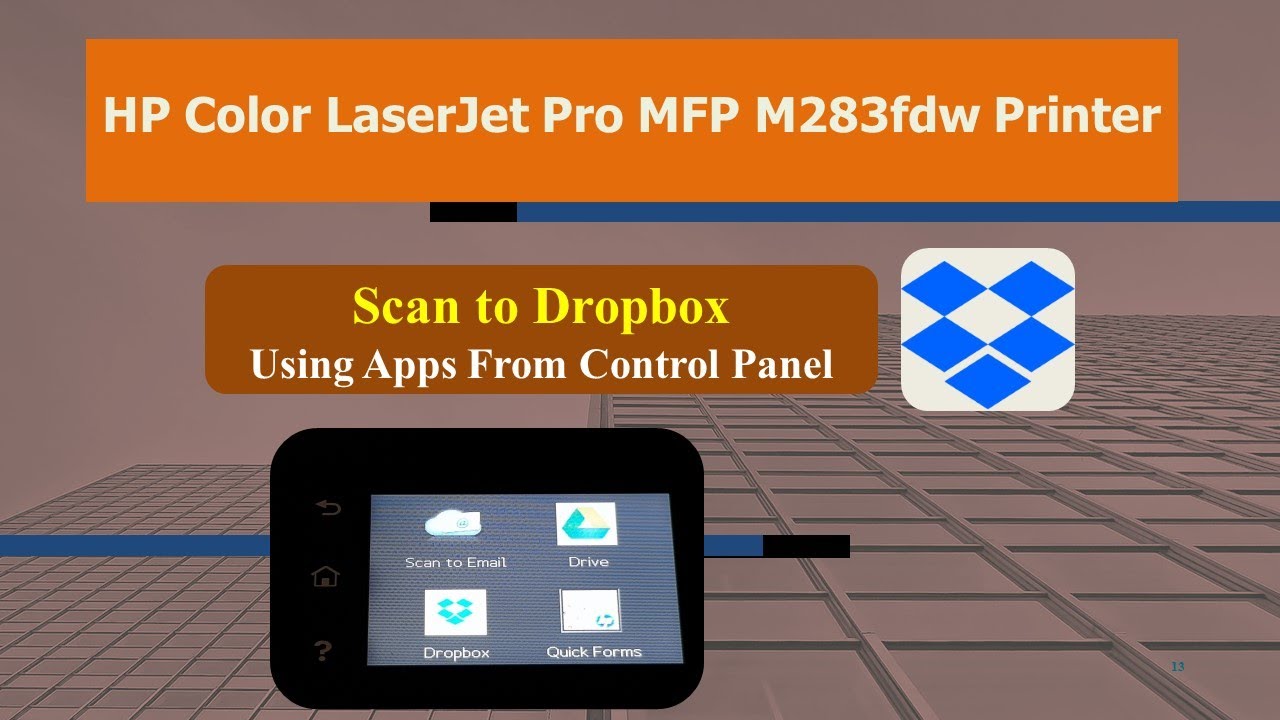 HP Color LaserJet Pro MFP M283 Printer Set up and Scan To Dropbox