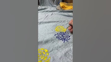 Block printing with brush touch ups direct mesg for customisation #block #blockprinting #fashion