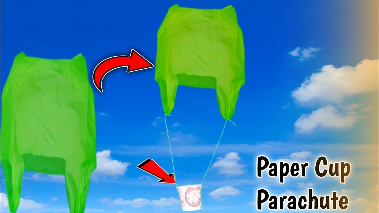 How To Make Paper Cup Plastic cover Parachute Projects #viral # ...