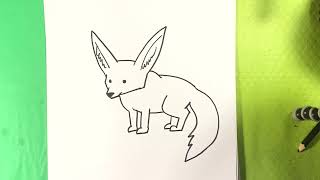 Easy How To Draw Fennec Fox