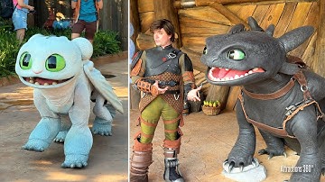 Amazing Toothless Meet & Greet & CUTE Little Dragon at Epic Universe Theme Park