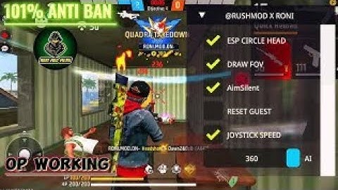 RUSH x RONI MOD V1 | OB47 FF HACK | FREE FIRE MOD MENU | MOD MENU HACK | FF HACK - RONI MOD MENU