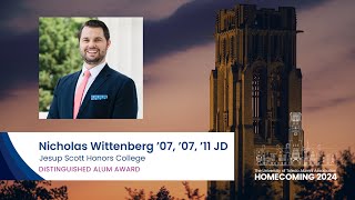 Nicholas Wittenberg ’07, ’07, ’11 JD: UToledo 2024 Jesup Scott Honors College Distinguished Alumni
