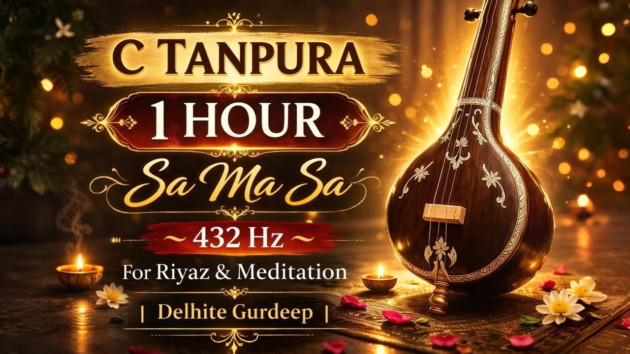 C Tanpura 432 Hz | Sa Ma Sa | Best Scale for Male Singing | Riyaaz & Meditation