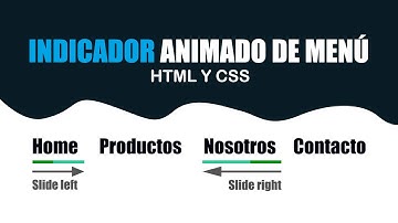 Crear un indicador animado de menú con HTML y CSS | Efecto hover