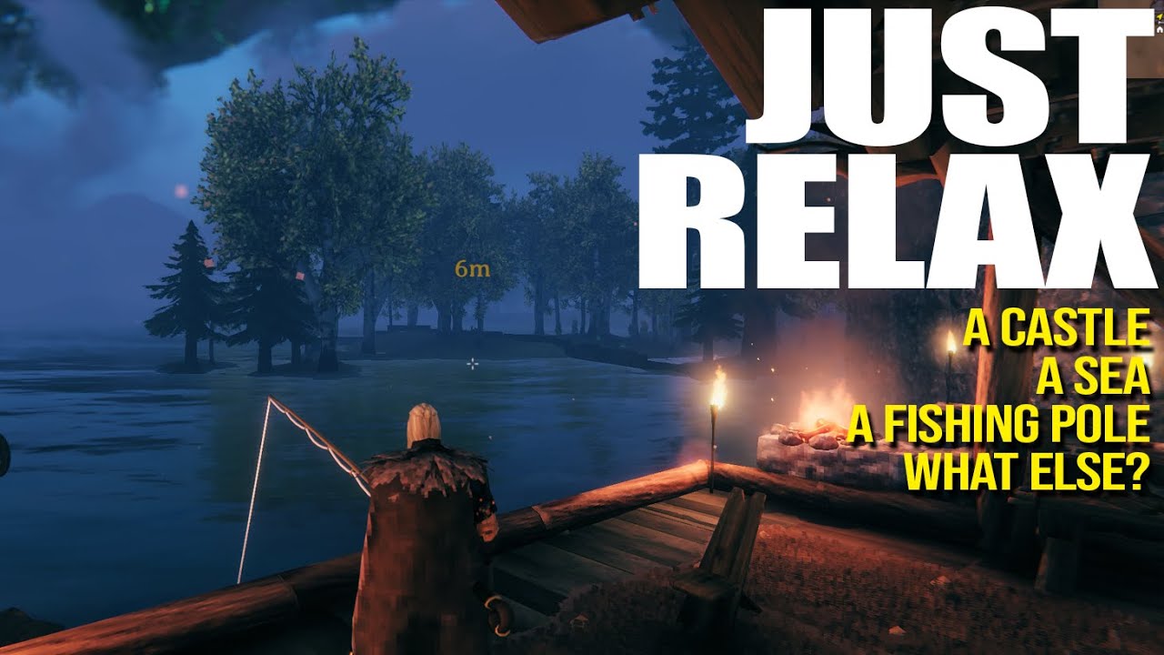 RELAX MUSIC VALHEIM nature - A castle, a sea and a fishing pole... What else?