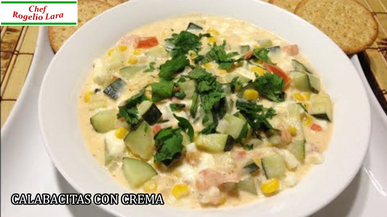 CALABACITAS CON CREMA DELICIOSA RECETA - YouTube