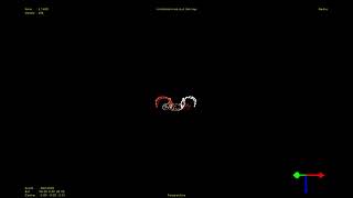 3-body Simulation: Antennae Galaxy Collision - Edge View
