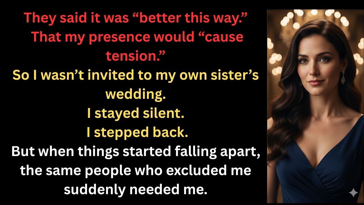 Family Excluded Me from My Sister’s Wedding — Then They Needed Me the Most