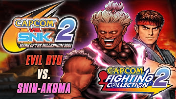 SHIN-AKUMA VS EVIL RYU - CAPCOM FIGHTING COLLECTION 2 - CAPCOM VS SNK 2 MARK OF THE MILLENNIUM 2001