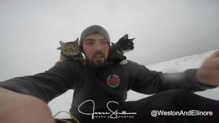 Sledding with BOTH of my Cats!