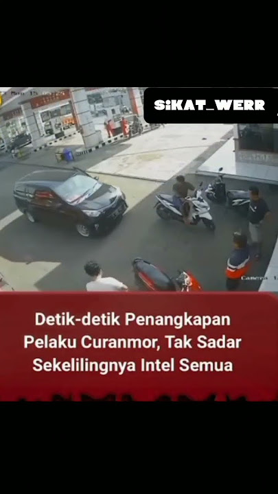 PENANGKAPAN CURANMOR terekam CCTV Pom Bensin #fyp #viral #reserse #intel #polri #pelaku #pencuri