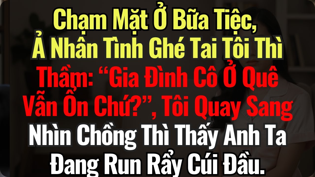 Chạm Mặt Ở Bữa Tiệc, Ả Nhân Tình Ghé Tai Tôi Thì Thầm “Gia Đình Cô Ở Quê Vẫn Ổn Chứ”, Tôi Quay Sang