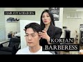 Asmr          a charismatic korean woman barbers hair cut and scalp cleansing