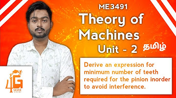 Minimum number of teeth required for the pinion in order to avoid interference in Tamil | TOM Unit 2
