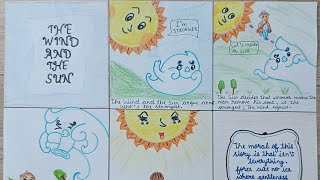 Storyboard | Story board of the wind and Sun | Class 2 English project | The wind and the sun