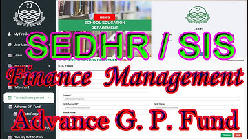 Online Advance G.P Fund Application | Finance Management Tab Update | Audit Para Tab | SEDHR | HRMIS
