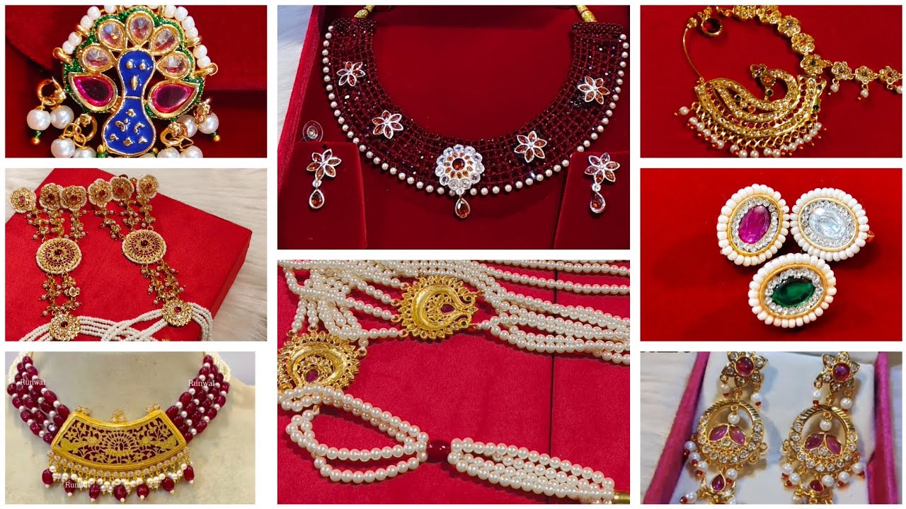 राजपूती रजवाड़ी ज्वैलरी mai gold looking चटाई सेट कंठी बेसर नथ लूम शिशफूल रखड़ी का new collection 🥳