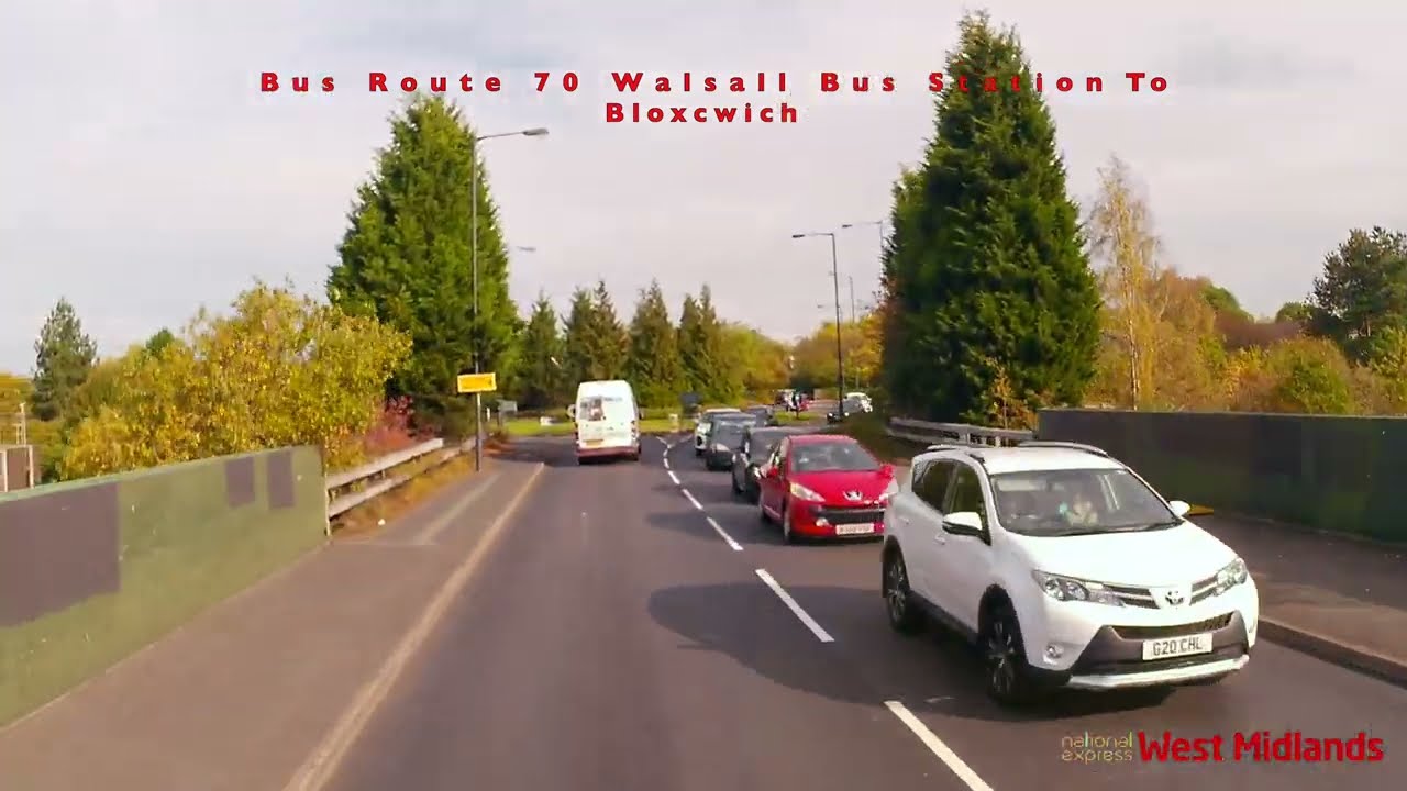 Bus Route 70 Walsall Bus Station To Bloxcwich    4K