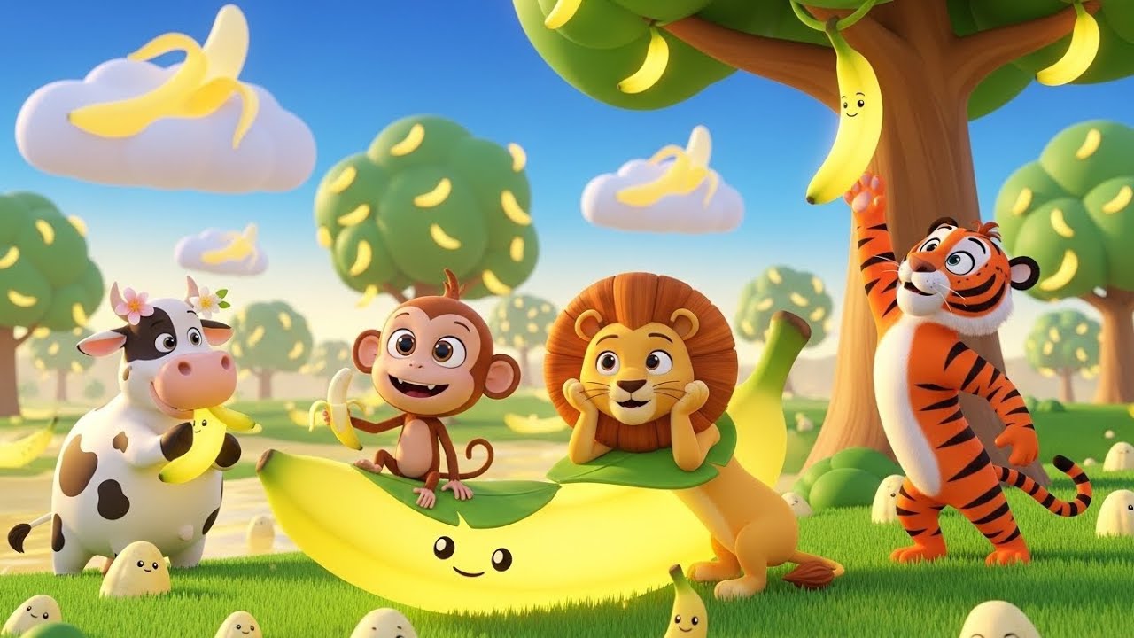 Monkey, Lion & Tiger in Banana Land! 🐵🦁🐯 | Fun Kids Cartoon