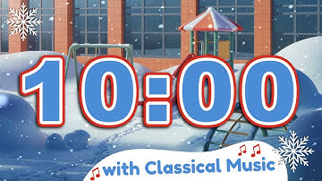 10 Minute Winter Timer for Classroom Use with Relaxing Music and Falling Snow ❄️