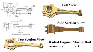 Solidworks Tutorial Radial Engine Assembly From LearnVern, Part 01 Master Rod in Solidworks