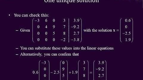 6.4.6 Solutions to systems of linear equations with backward substitution