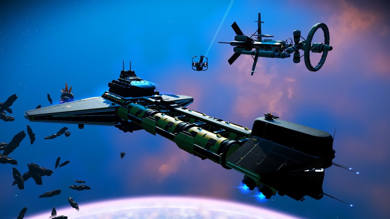 First time playing No Man's Sky and I claimed a GIANT FREIGHTER 🥰🥰 ...