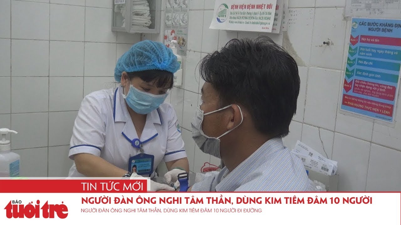 Người đàn ông nghi tâm thần, dùng kim tiêm đâm 10 người đi đường - YouTube