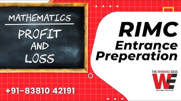 RIMC Maths (Profit and Loss) | RIMC Entrance Exam Preparation