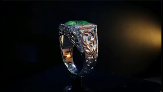 :  An amazing masterpiece: making a luxurious ring from emeralds and diamonds 