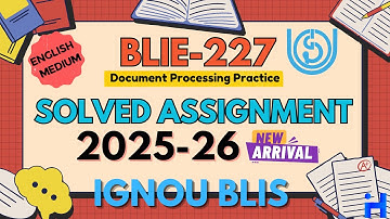 BLIE-227 Solved Assignment 2025-26 || IGNOU BLIS Solved Assignment 2025-26