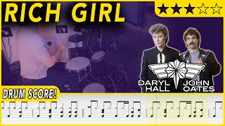 Rich Girl - Daryl Hall & John Oates | DRUM SCORE Sheet Music | #426 DRUMSCRIBE