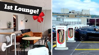 1st Tesla Supercharger Lounge in Europe! | Biggest Supercharger in Switzerland