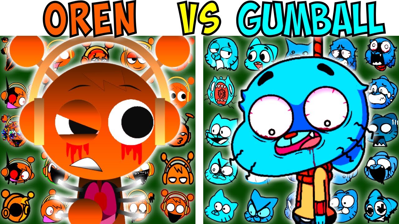 ALL OREN VS GUMBALL TEST | FNF Character Test | Gameplay VS Playground