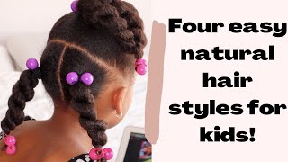 4 easy hairstyles for kids | Natural hair | AbbieCurls