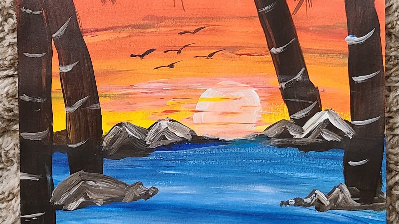 Easy and Beautiful Landscape Acrylic Painting for Kids and Beginners ...