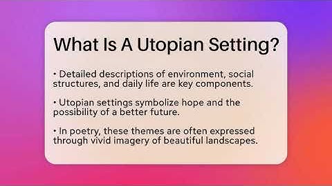 What Is A Utopian Setting? - The Prose Path