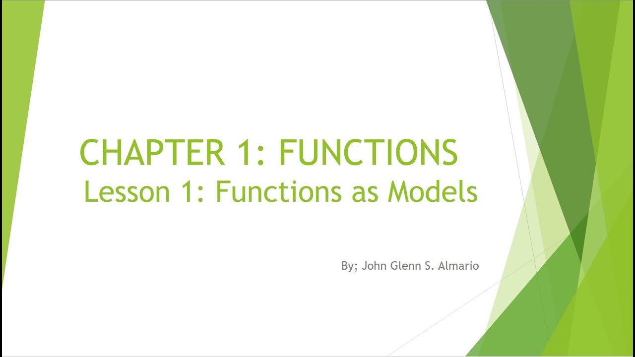 General Mathematics Lesson 1 Functions as Models YouTube
