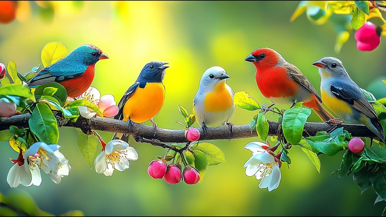 Bird Sounds and Relaxing Piano Music 4K UHD | Nature Sounds for Meditation & Healing