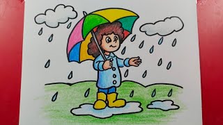 Rainy Season Drawing , Rainy Day Drawing