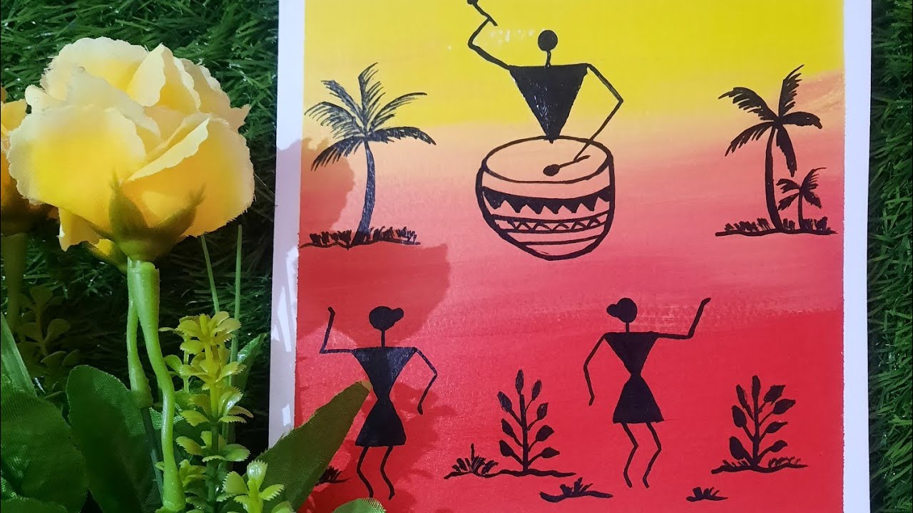 How To Make Warli Art Painting use Of Acrylic Colour easy Warli Art how-to-make-warli-art-painting-use-of-acrylic-colour-easy-warli-art