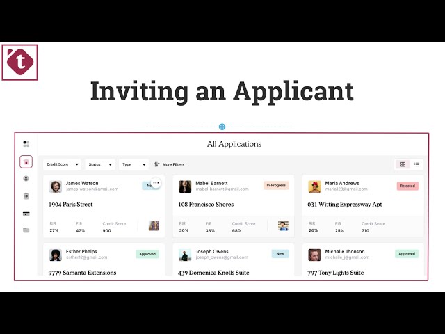 Tenantcube Demo: Inviting an Applicant