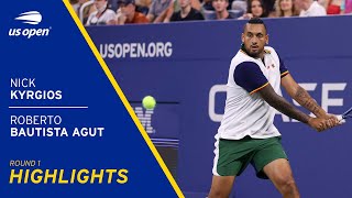 Nick Kyrgios vs Roberto Bautista Agut Highlights | 2021 US Open Round 1