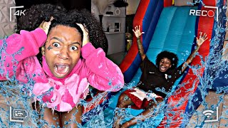 EXTREME WATERSLIDE 💦 In The HOUSE Prank On ANGRY GIRLFRIEND 😱!! * EPIC REACTION *