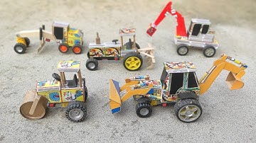 How to make JCB at Home from Matchbox | DIY JCB Backhoe Loader | Mini JCB Science Project